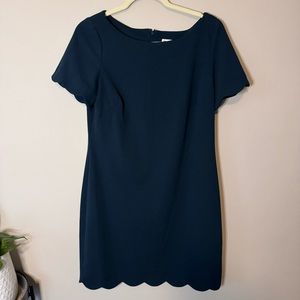 Anne Klein Dark Teal Scalloped Dress